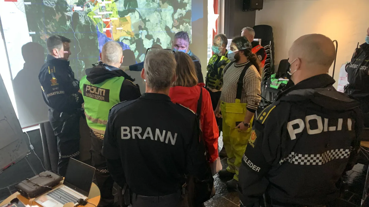 Det var mange invovlerte som skulle samarbeide i KO etter skredet.