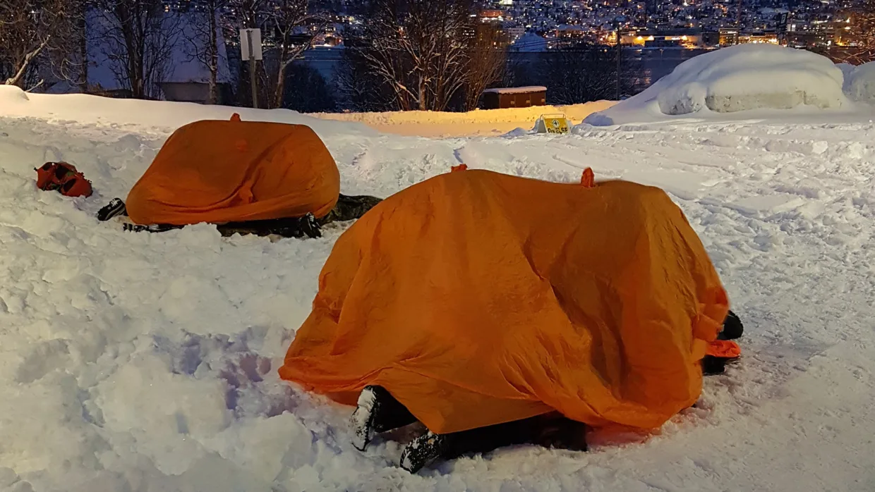 Shelteret er en viktig del av hypotermiløftet.