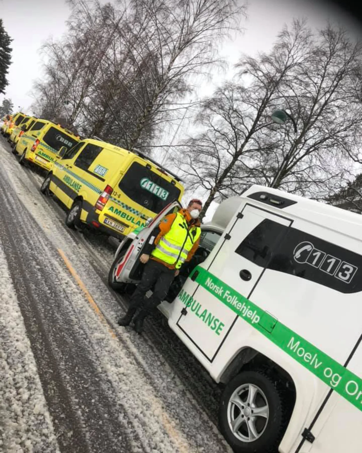Beredskapsambulansen til Norsk Folkehjelp Moelv og omegn har vært ute på mange oppdrag. Her på Gjerdrum etter leirskredet i 2020.