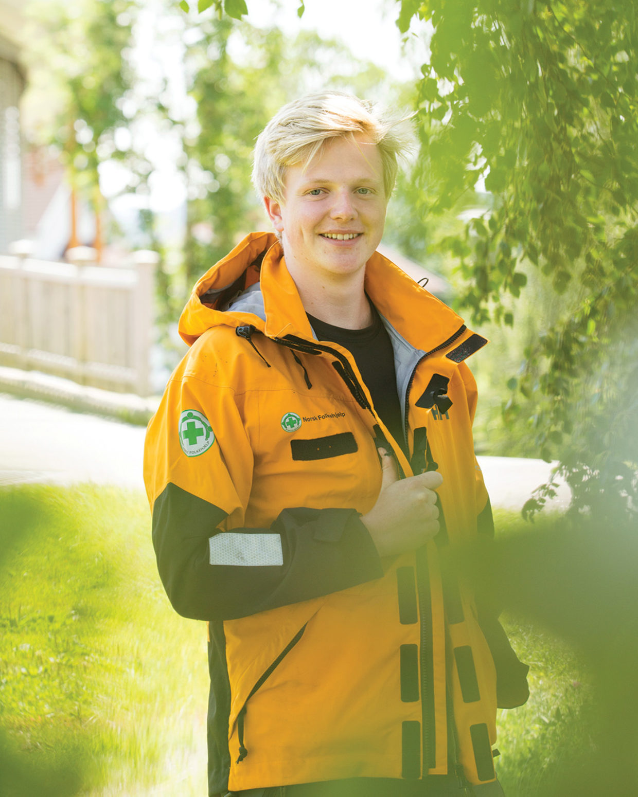 Robin Skjellum er frivillig i Norsk Folkehjelp Sanitet Haukeland.