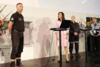 Arne Alsvik på scenen under Redningskonferansen sammen med Gunn Beate Stendal, Helen Rygg Ims og konferansier Siri Lill Mannes.