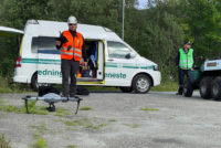 Norsk Folkehjelp Midt-Troms med drone under en av sommerens aksjoner.