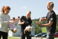 Deltakerne på kurset for førstehjelpsinstruktører på Kongsvinger lærer seg å undervise i førstehjelp på barn.