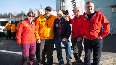 Sarah Anderson, Paul Burke, Rolf Andre Lunde Varsi fra Norsk Folkehjelp Nordreisa, Andy Caple, Phil Kirby og Nick Owen.
