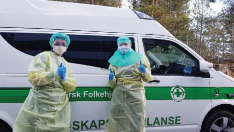 Frivillige i Norsk Folkehjelp Oslo på oppdrag med beredskapsambulanse