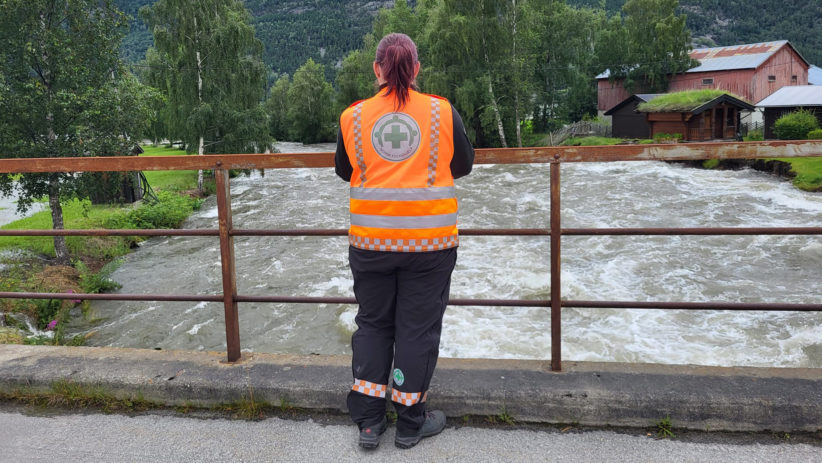 Norsk Folkehjelp Nord-Gudbrandsdal hjalp evakuerte etter ekstremværet.