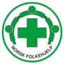 Norsk Folkehjelp logo merke hvit bakgrunn