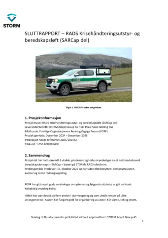 Sluttrapport Sar Cap Page 1